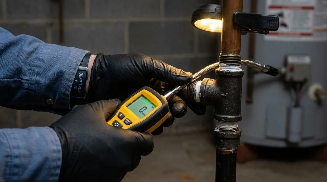 Gas leak detection with electronic sniffer by Johns Plumbing LLC in Cerritos